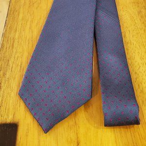 Gray Tie with Magenta Dots